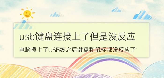 usb键盘连接上了但是没反应 电脑插上了USB线之后键盘和鼠标都没反应了？